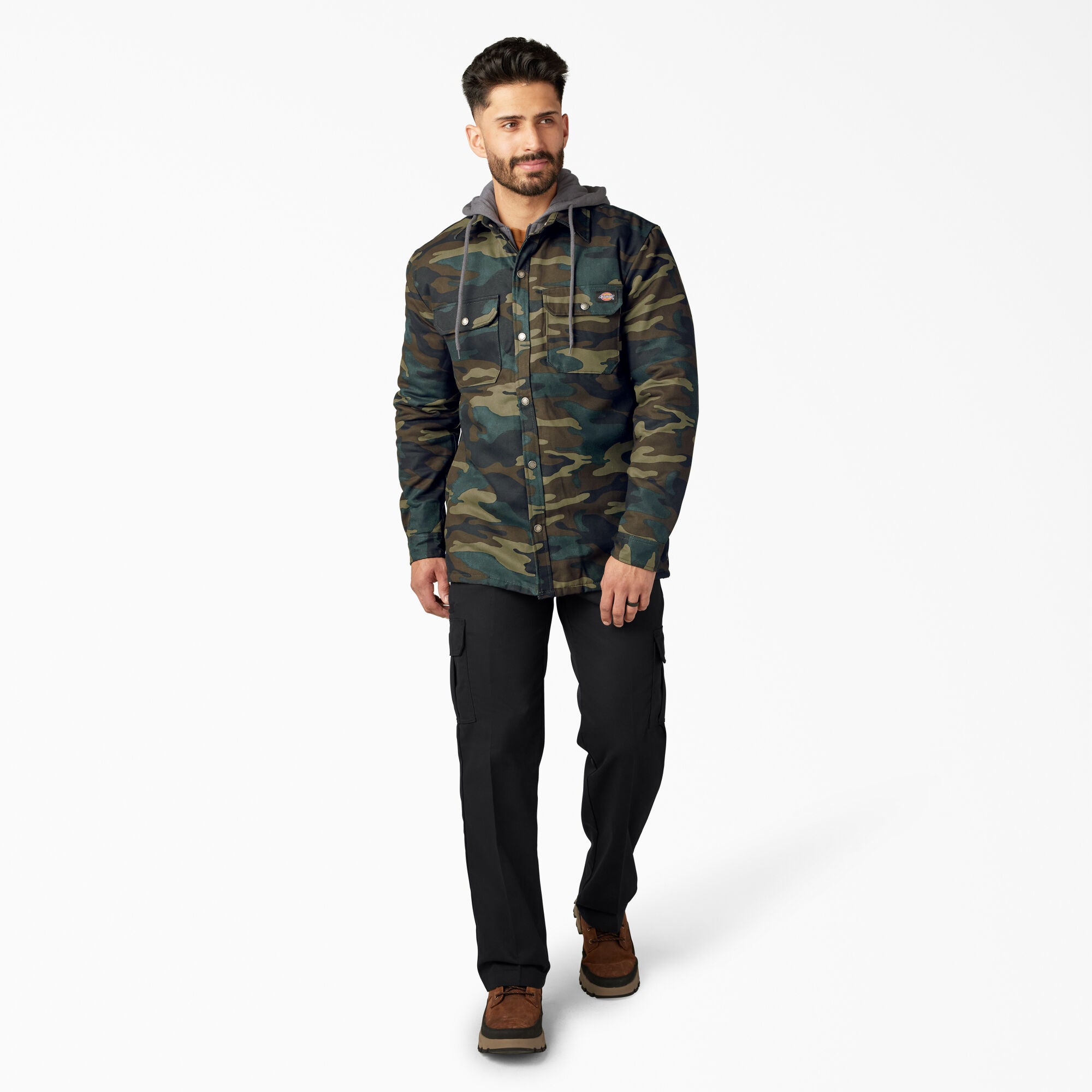 Water Repellent Duck Hooded Shirt Jacket - Image 5