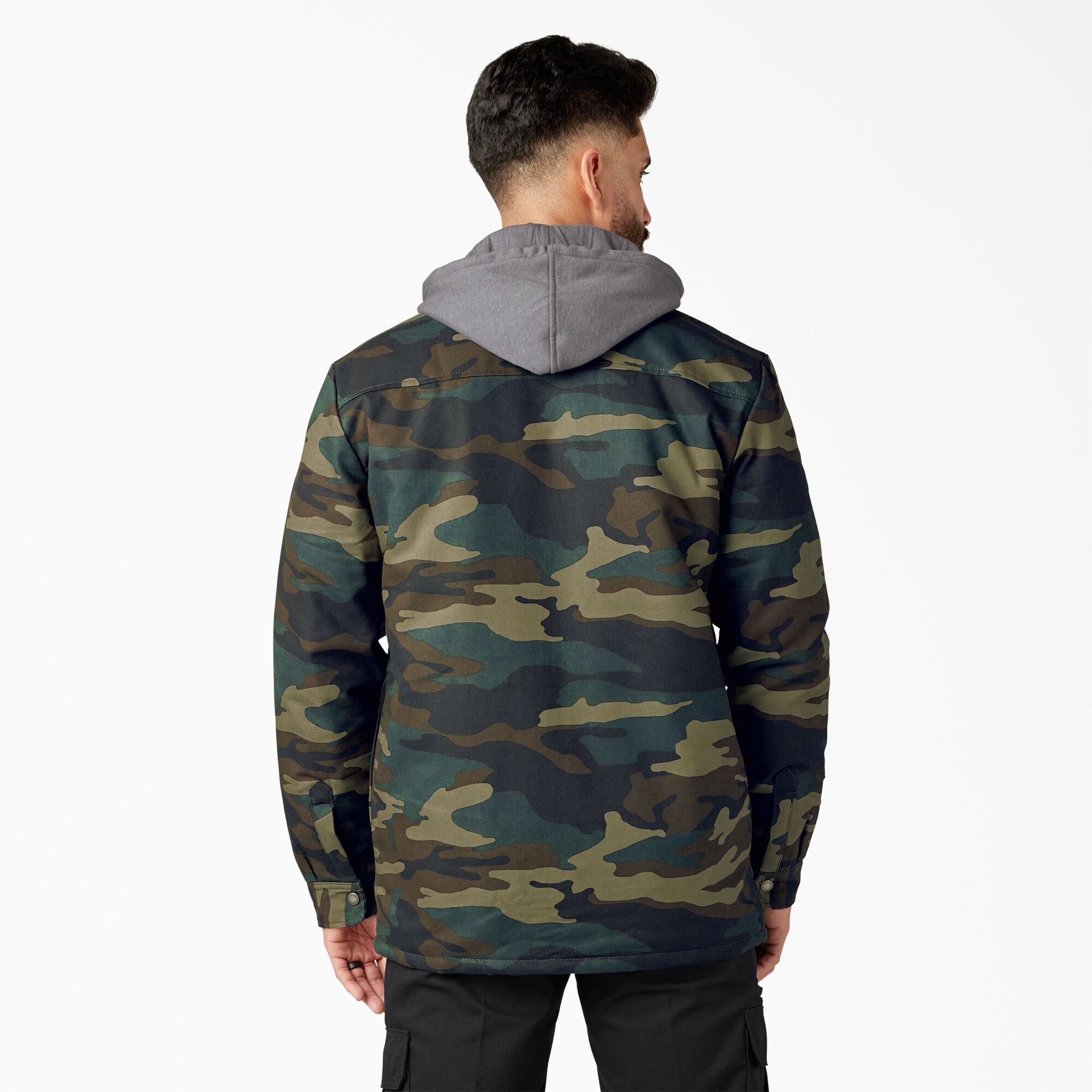 Water Repellent Duck Hooded Shirt Jacket - Image 2