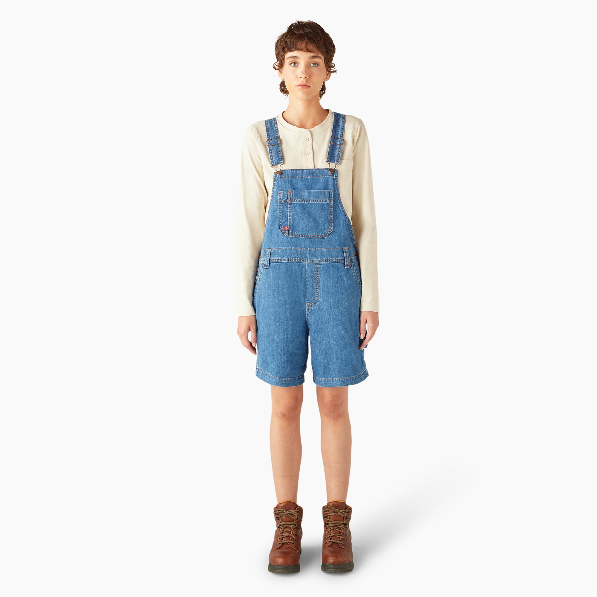Women's Relaxed Fit Bib Shortalls. 7 - Image 7