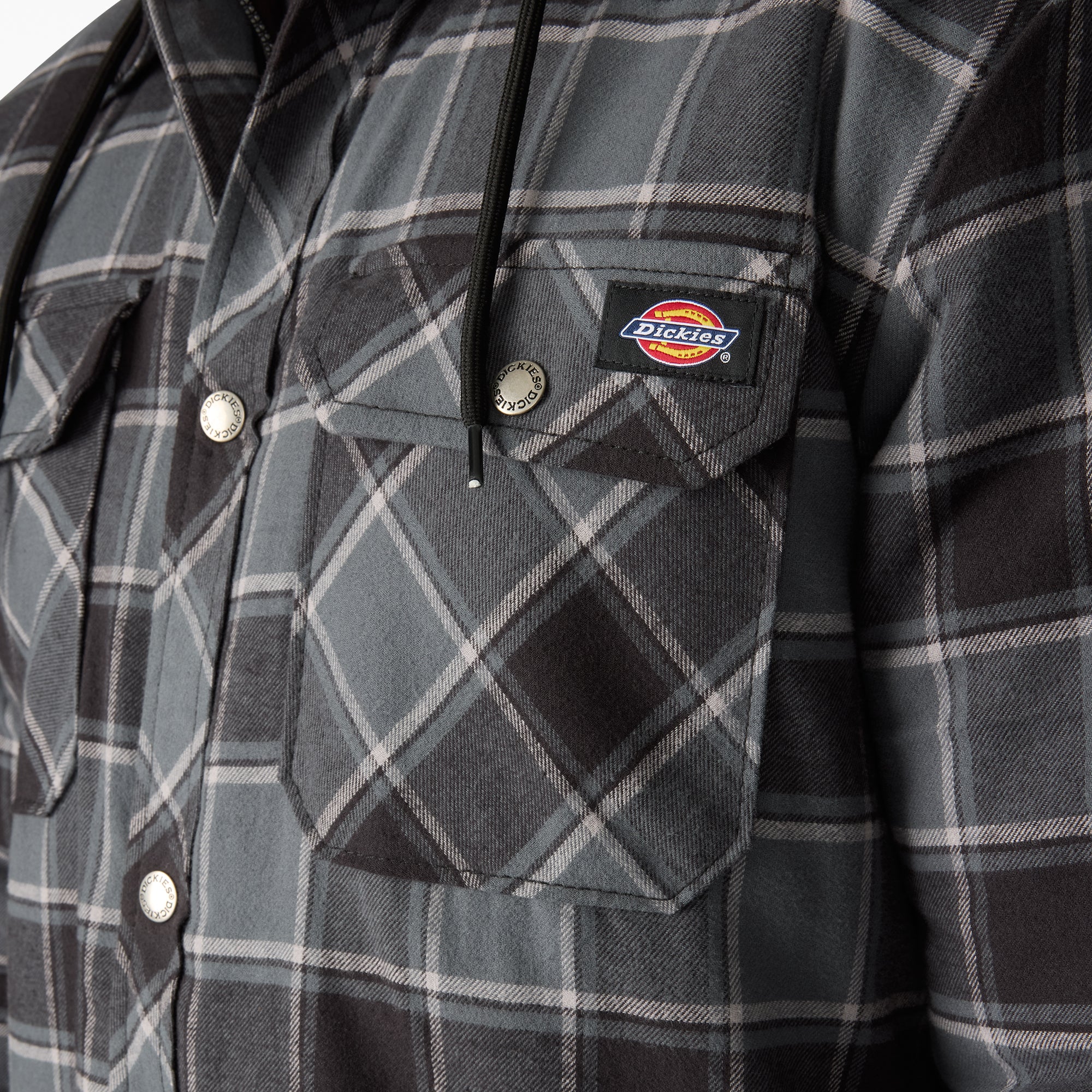 Water Repellent Flannel Hooded Shirt Jacket - Image 6