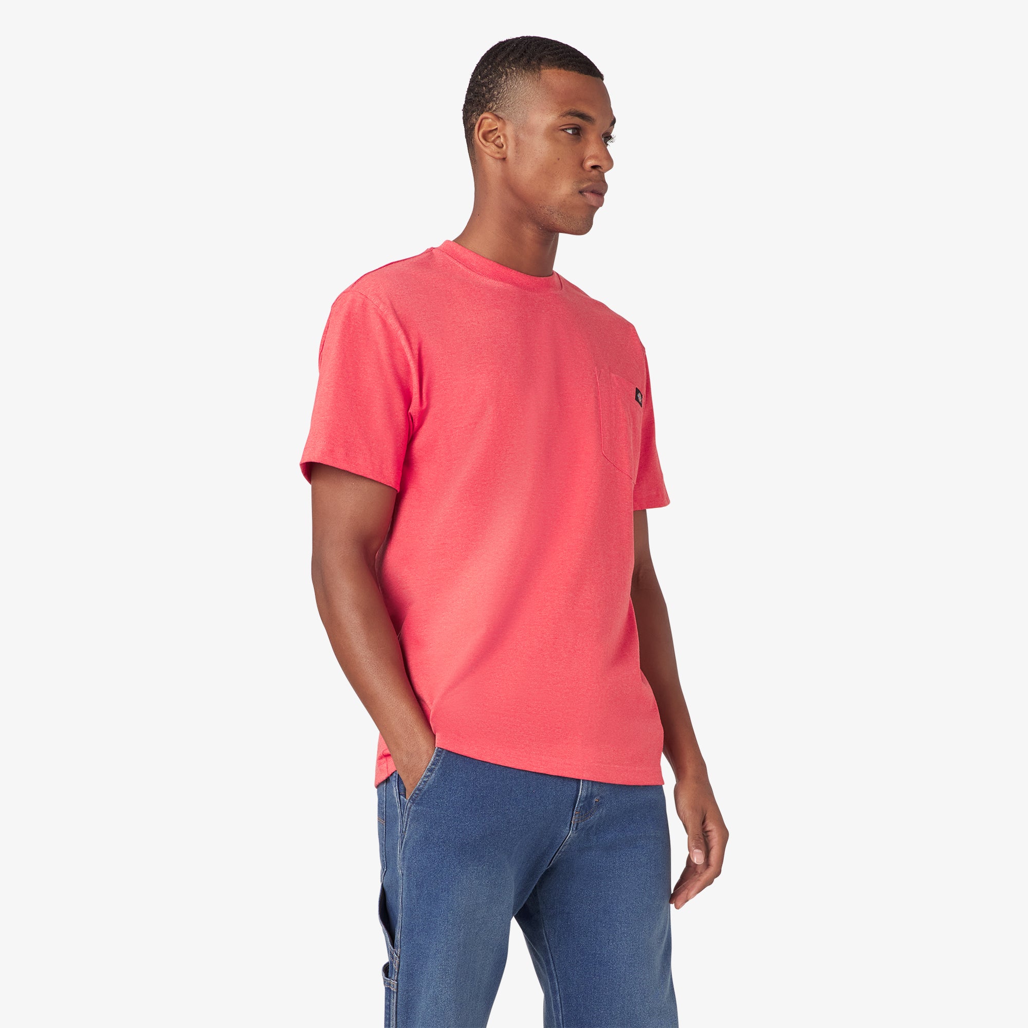 Heavyweight Heathered Short Sleeve Pocket T-Shirt - Image 4